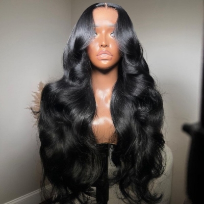 (All Texture Link Double Drawn) 13*4 13*6 HD Lace Full Frontal Wig Glueless Wear Go 200% Density 100% Human Hair Preplucked Prebleached Tiny Knot