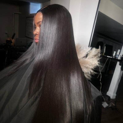 (All Texture Link Double Drawn) 2*6 HD Lace Middle Part Closure Wig glueless Wear Go  200% Density 100% Human Hair Preplucked Prebleached