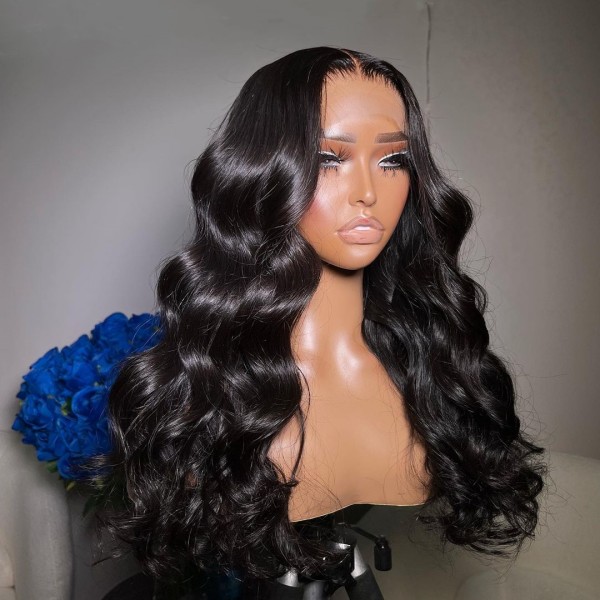 (All Texture Link Double Drawn) 2*6 6*6 7*7 HD Lace Middle Part Closure Wig glueless Wear Go  200% Density 100% Human Hair Preplucked Prebleached