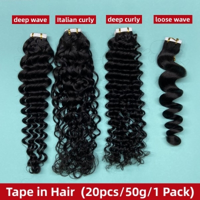 50% Off Limited Stock Clearance (20pcs/50g/1 Pack) Tape In Hair Extensions Advanced Grade 12A Human Virgin Hair