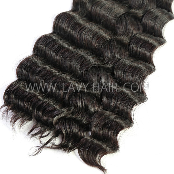 (New Made Texture) Super Double Drawn Ocean Wavy (Same Full From Top To Tip) Virgin Human Hair Extensions 105 Grams/1 Bundle