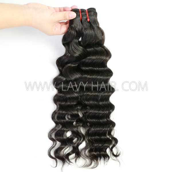 (New Made Texture) Advanced Grade 12A Ocean Wavy Unprocessed Virgin Human Hair Single Drawn Extensions