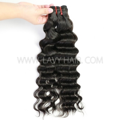 (New Made Texture) Advanced Grade 12A Ocean Wavy Unprocessed Virgin Human Hair Single Drawn Extensions