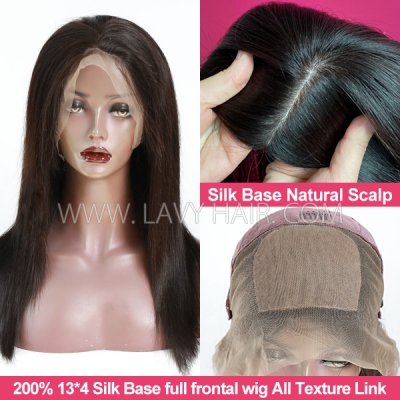 Silk base Light and Breathable Real Scalp Wig 4*4 5*5 Closure Wig and 13*4 Lace Frontal Wigs 200% Density Human Virgin Hair