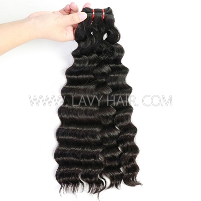 (New Made Texture) Super Double Drawn Ocean Wavy (Same Full From Top To Tip) Virgin Human Hair Extensions 105 Grams/1 Bundle