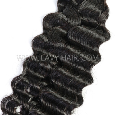 (New Made Texture) Advanced Grade 12A Ocean Wavy Unprocessed Virgin Human Hair Single Drawn Extensions