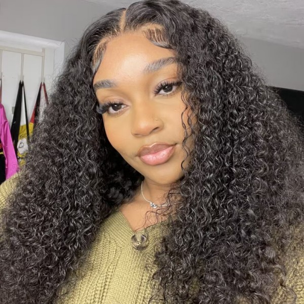 Deep Curly 200% density transparent lace 13*4 full frontal wig (Tiktok: @DessJ)