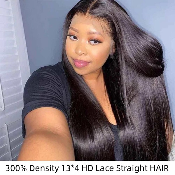 (All Texture Link) 300% Density Bundles With 13*4 13*6 Frontal Sewing Wig Preplucked Human Hair High Quality Wear Go 100% Glueless