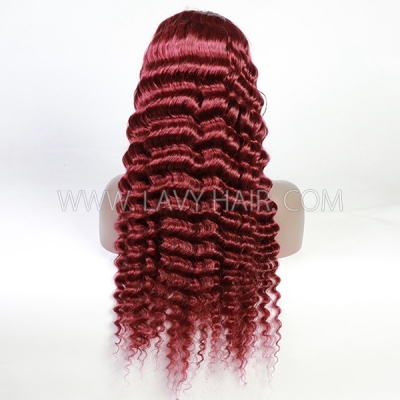 #99J Color Scarf Headband Wig 100% Human Hair Half Wig No Gule Wear Go (3 bundles thickness)