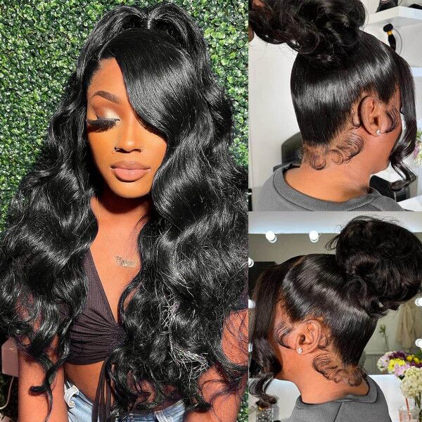 Hot Sale 180% Density 12-30 Inches Freely Ponytail Wig 360 Lace Frontal Wigs HD Lace & Transparent Lace Body Wave Virgin Hair