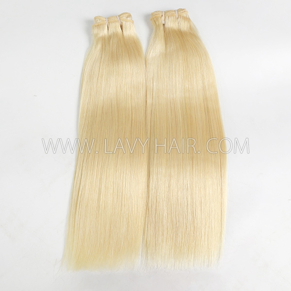 Double Drawn #613 Blonde All Texture Link 1 Bundle 105 Grams Same Full From Top To Tip Virgin Human hair extensions Brazilian Peruvian Malaysian