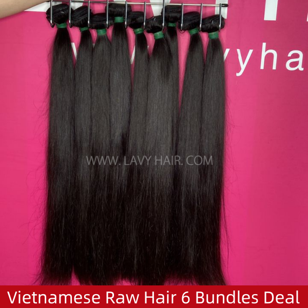 Wholesale Deal 6 Pcs Bundles Deal Vietnamese Raw Hair Factory Bulk Order virgin Human Hair Extensions