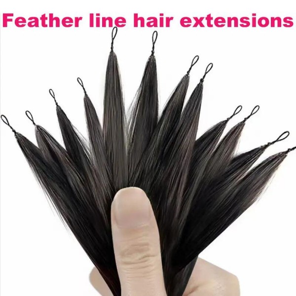 Seamless Crochet Braids Feather Line Hair Raw Hair More Invisible Pre Bonded Hair Extensions 200 Strands/1 Lot/140-160g Used to Add Volume Length