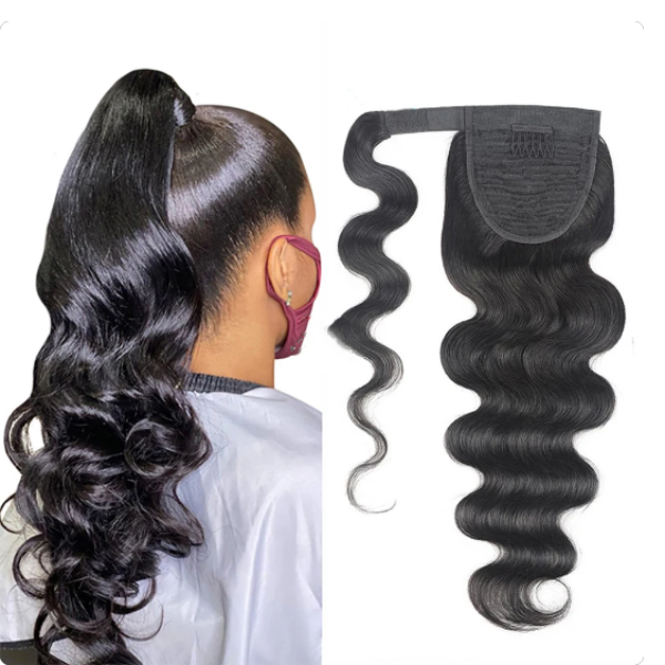 (New Update) Wrap Around Drawstring Ponytail Clip-in  Advanced Grade 12A Human Virgin Hair Straight/Wavy/Curly