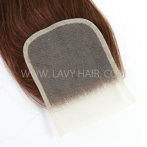 #4 Brown Color Lace Top Closure Human Virgin Hair Swiss Lace HD Lace and Transparent Lace
