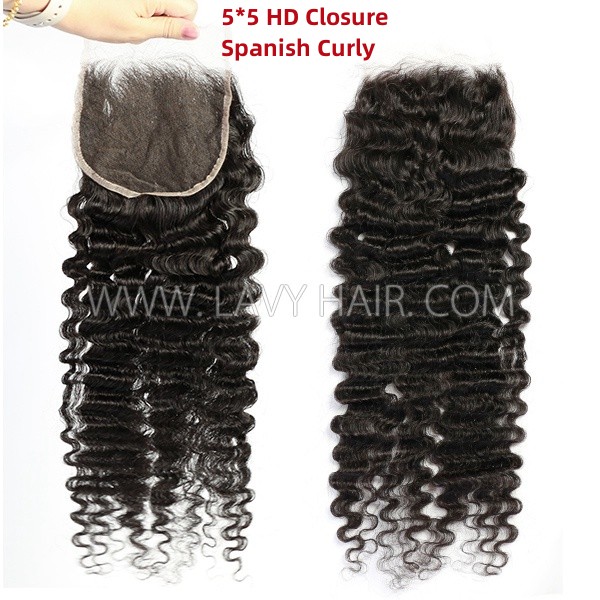 Superior Grade HD Lace Closure 4*4 5*5 Preplucked Natural Hairline Undetectable Melted Lace 100% Human Hair Swiss Lace