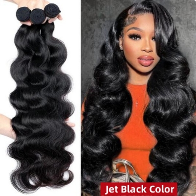 #1 Jet Black Color Advanced Grade 12A Unprocessed Virgin Human Hair 1 Bundle Extensions