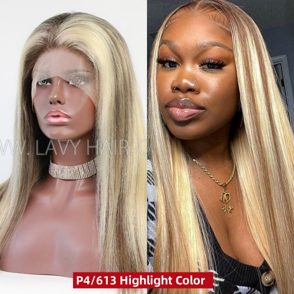 (All Texture Link)Color Hair Collection Transparent Lace 13*4 lace front wigs 130% density 100% Human hair Wear Go Wig