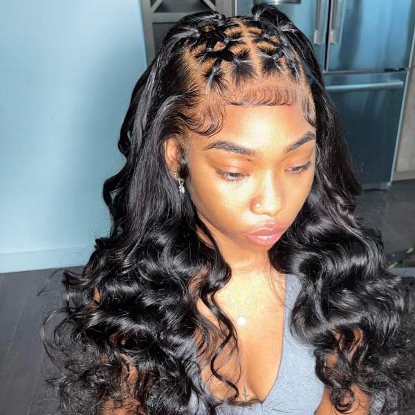 Loose Wave Transparent Lace Full Lace Wig Virgin hair Parting Anythere