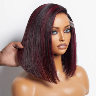 Glueless Wig P1b/99j Color Wear Go Bob Wig 200% Density HD Lace and Transparent Lace Customize 3-4 Days