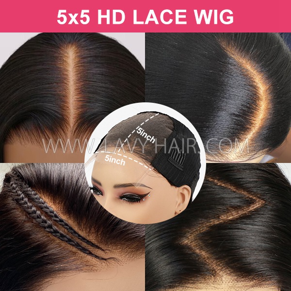 C Shape Ear Design HD Lace Glueless Wear Go 3D Dome Cap 200% Density 100% Human Hair Pre plucked Pre Cut Lace