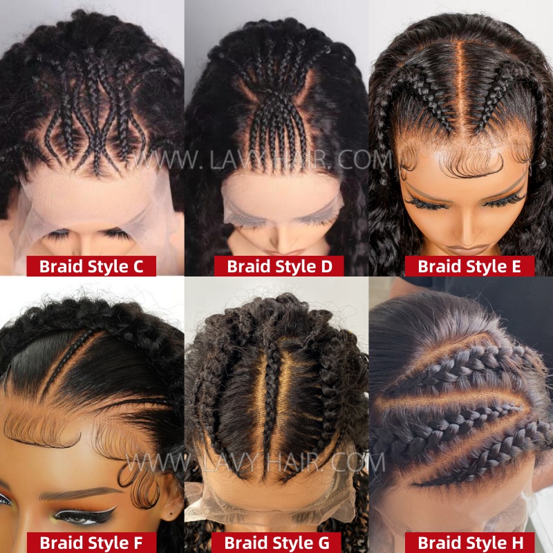 Pre Styled Pre Braided Glueless Wig 13*6 HD Lace Full Frontal Wig Pre Everything Human Virgin Hair Customize Around 7 Days