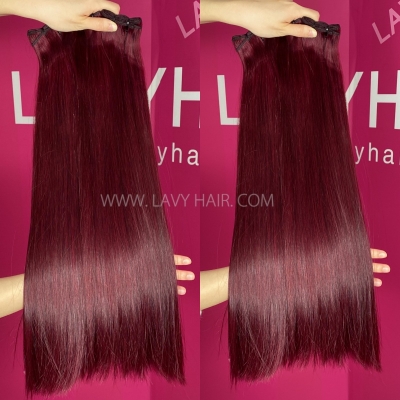 #4 #p4/27 #99j Color Double Drawn 10"-32" Bone Straight Hair Extensions 105 Grams/1 Bundle (Same Full From Top To Tip)