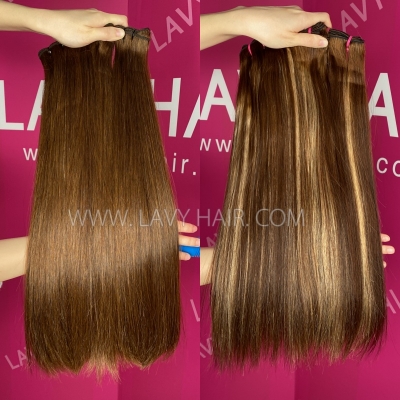 #4 #p4/27 #99j Color Double Drawn 10"-32" Bone Straight Hair Extensions 105 Grams/1 Bundle (Same Full From Top To Tip)