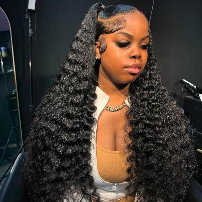 (Vietnamese Raw Hair Wigs 4 Bundles Thickness) HD Lace Glueless Wear Go Single Knot Pre Plucked Straight/Wavy/Curly