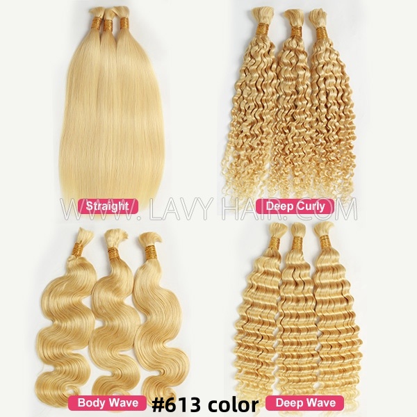 Color Hair Bulk No Weft  For Braiding 100% Human Hair Quick Weave Extensions 100 Grams/1 Bundle