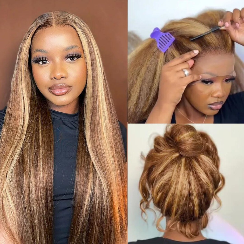 Different Color Choice Upgraded Invisi-Strap Pre Bleached Pre Plucked HD Lace 360 Lace Frontal Wigs 180% Density Ponytail Wig Human Hair