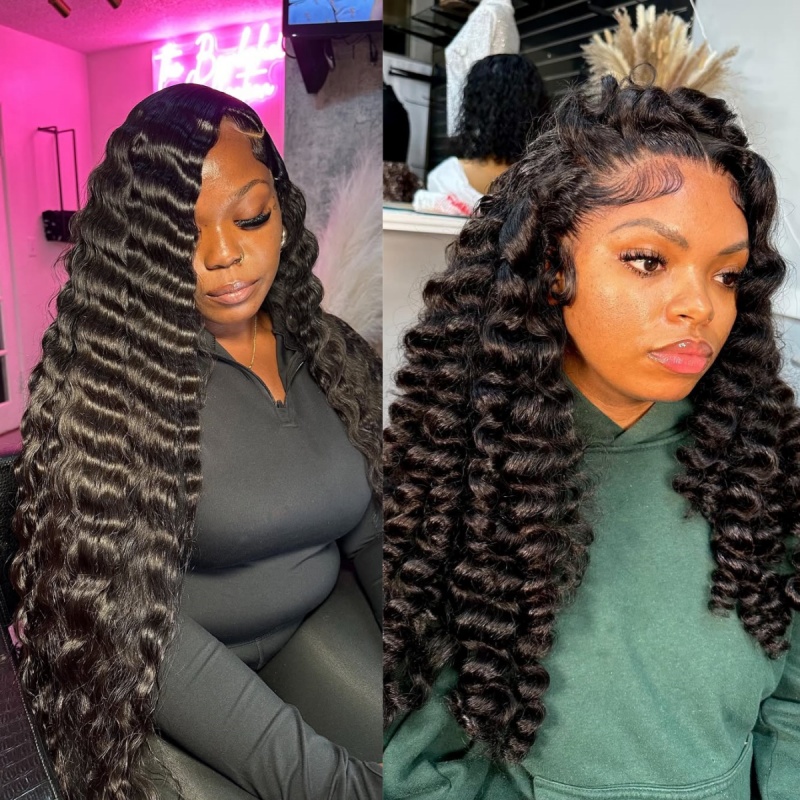 (Vietnamese Raw Hair Wigs 4 Bundles Thickness) HD Lace Glueless Wear Go Single Knot Pre Plucked Straight/Wavy/Curly