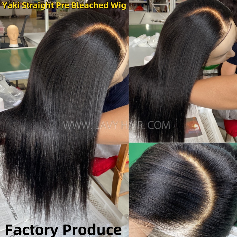 Glueless Wear Go Yaki Straight HD Lace 5*5 Lace Closure & 13*4 Lace Frontal Wig 100% Human Hair Melted Lace Pre Bleached Tiny Knot