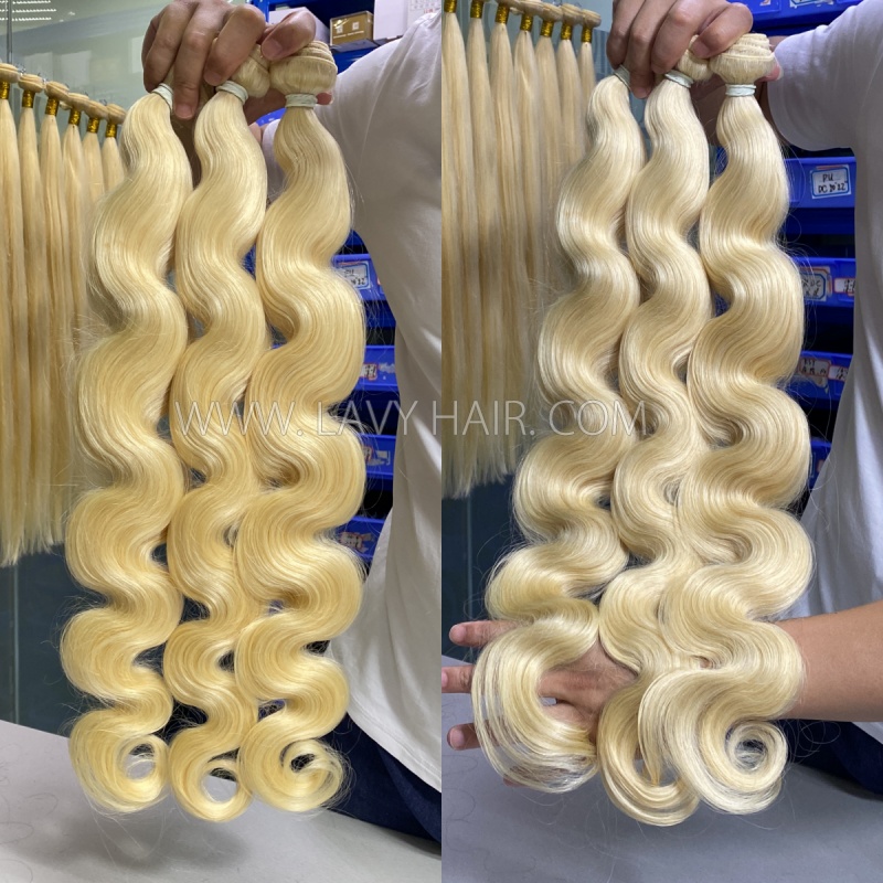 14A Top Grade Lavyhair #613 Blonde Raw Hair Cuticle Aligned Unprocessed Human hair Wholesale Hair