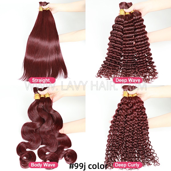 Color Hair Bulk No Weft  For Braiding 100% Human Hair Quick Weave Extensions 100 Grams/1 Bundle