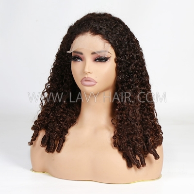 Funmi Burmese Curly Spiral End Double Drawn 5*5 Transparent Lace Closure Wig 250% Density 100% Human Hair
