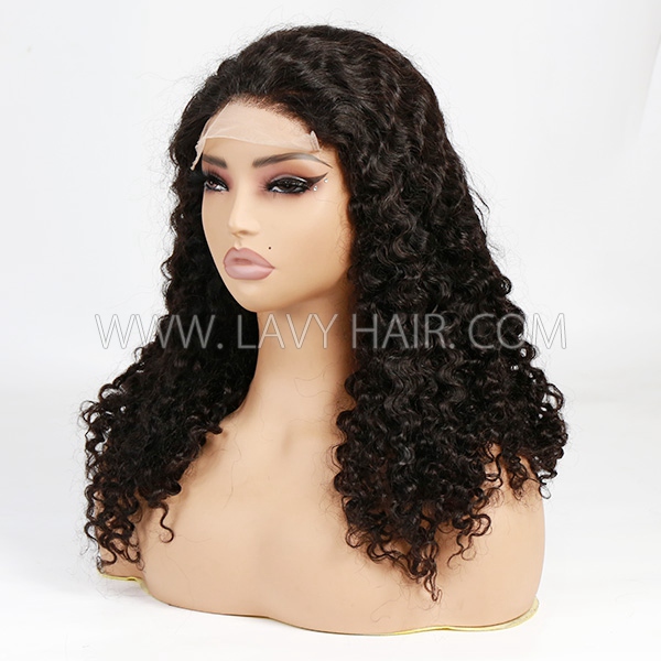 Spanish Curly Double Drawn 5*5 Transparent Lace Closure Wig 250% Density 100% Human Hair
