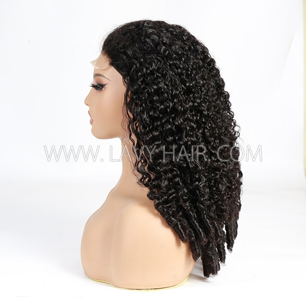 Funmi Burmese Curly Spiral End Double Drawn 5*5 Transparent Lace Closure Wig 250% Density 100% Human Hair