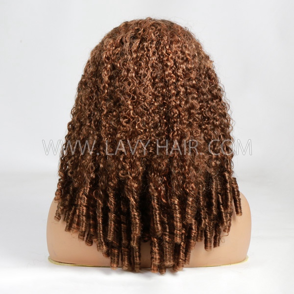 Funmi Burmese Curly Spiral End Double Drawn 5*5 Transparent Lace Closure Wig 250% Density 100% Human Hair