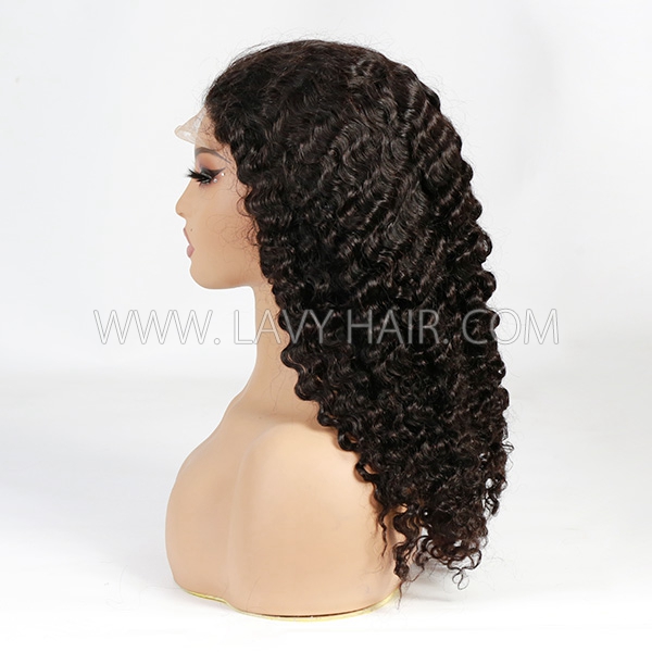 Spanish Curly Double Drawn 5*5 Transparent Lace Closure Wig 250% Density 100% Human Hair