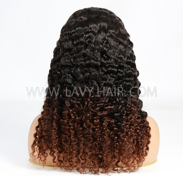 Spanish Curly Double Drawn 5*5 Transparent Lace Closure Wig 250% Density 100% Human Hair
