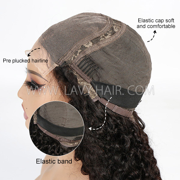 Spanish Curly Double Drawn 5*5 Transparent Lace Closure Wig 250% Density 100% Human Hair