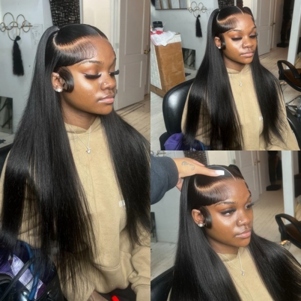 200% Density 13*6 HD Lace Full Frontal Wig Straight 24"