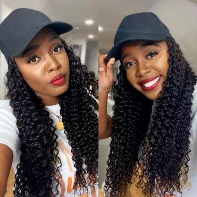 (All Texture Link) Adjustable Size Baseball Hat With Human Virgin Hair Of Different Hair Style Choice
