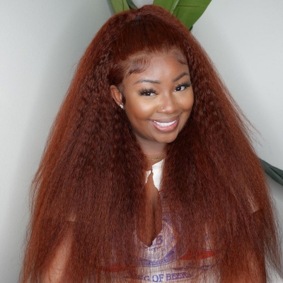 Glueless Wig #33b Reddish Brown Color  Wear Go Wig 150% Density HD Lace Customize 4-7 Days