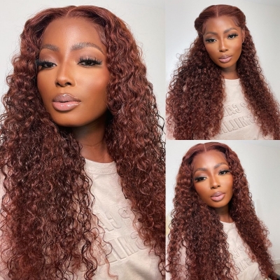 Glueless Wig #33b Reddish Brown Color  Wear Go Wig 150% Density HD Lace Customize 4-7 Days