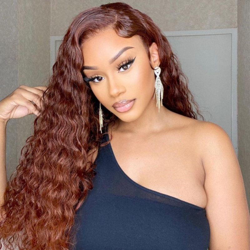 Glueless Wig #33b Reddish Brown Color Wear Go Wig 150% Density HD Lace Customize 4-7 Days