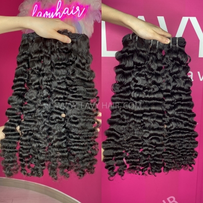 (New Made Texture) Advanced Grade 12A Spanish Curly Unprocessed Virgin Human Hair #1b color Single Drawn Extensions