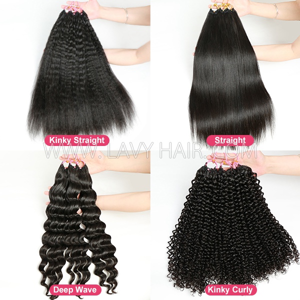 Seamless Crochet Braids Feather Line Hair Generation 3rd Raw Hair More Invisible Pre Bonded Hair Extensions 200 Strands/1 Lot/140-160g Add Volume