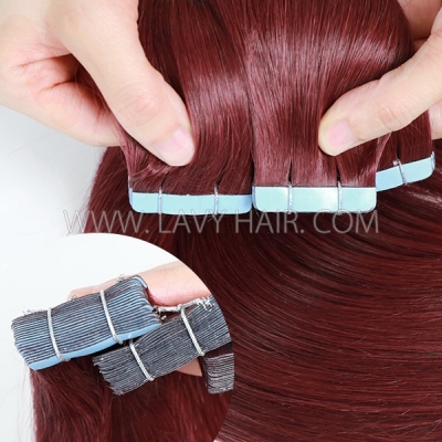 #99J Color Tape In Hair Extensions Human Virgin Hair 20 pcs 50 grams